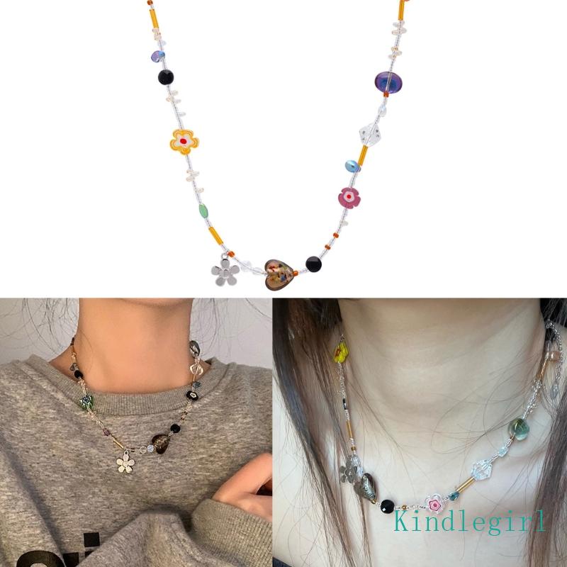 Vòng cổ Mặt Acrylic Hình Hoa Nhiều Màu Sắc Thời Trang Mùa Hè Cho Nữ
