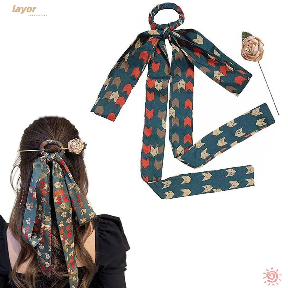 Kẹp Tóc Đuôi Ngựa Bằng Lụa Thiết Kế Tinh Tế Thời Trang Giá Đỡ