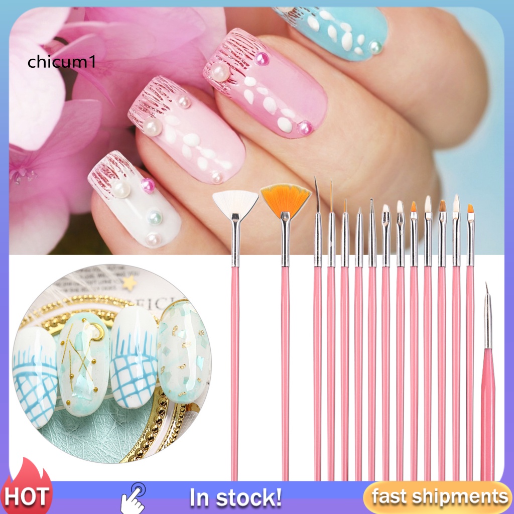 Set 15 Bút Vẽ Trang Trí Móng Nghệ Thuật Bằng Nhựa Chuyên Dụng Cho Salon