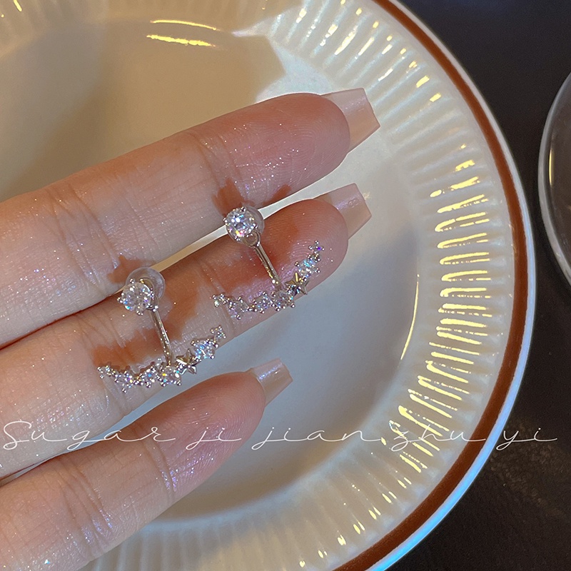 Khuyên Tai Đính Đá Zircon Siêu Lấp Lánh Thời Trang Cho Nữ