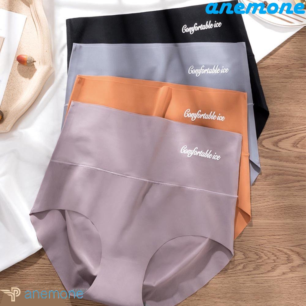 Quần Lót Lụa Lạnh Không Đường May Lưng Cao Thoáng Khí Thoải Mái Cho Nữ