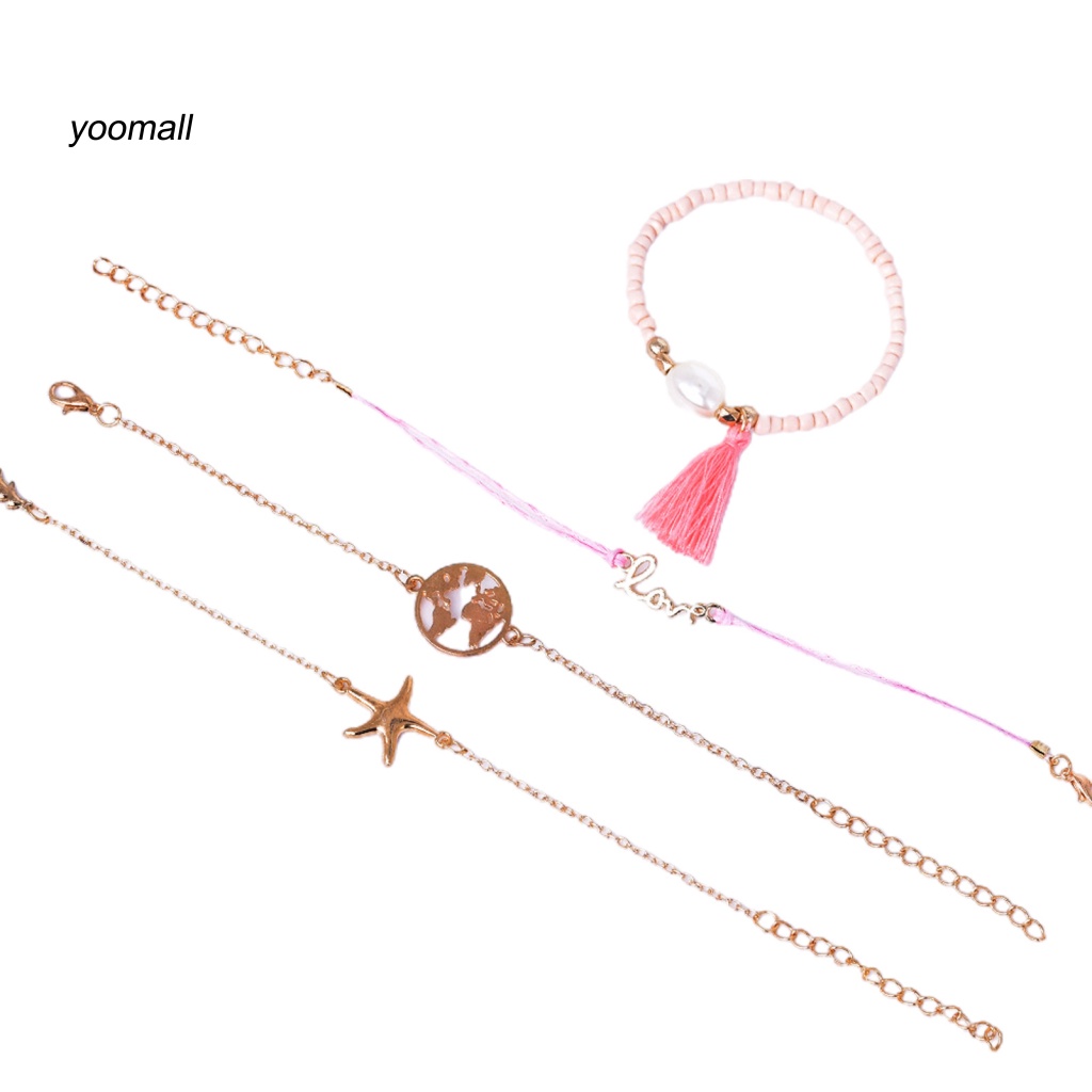 Set 5 Vòng Tay Hoa Sen Rỗng Sáng Điều Chỉnh Được Cho Nữ