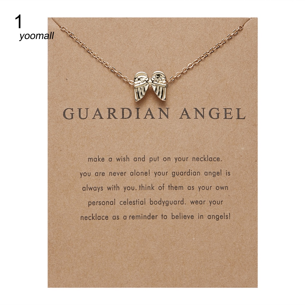 Dây Chuyền Mặt Thẻ Hợp Kim Hình Đôi Cánh Sáng Tạo Cho Nữ