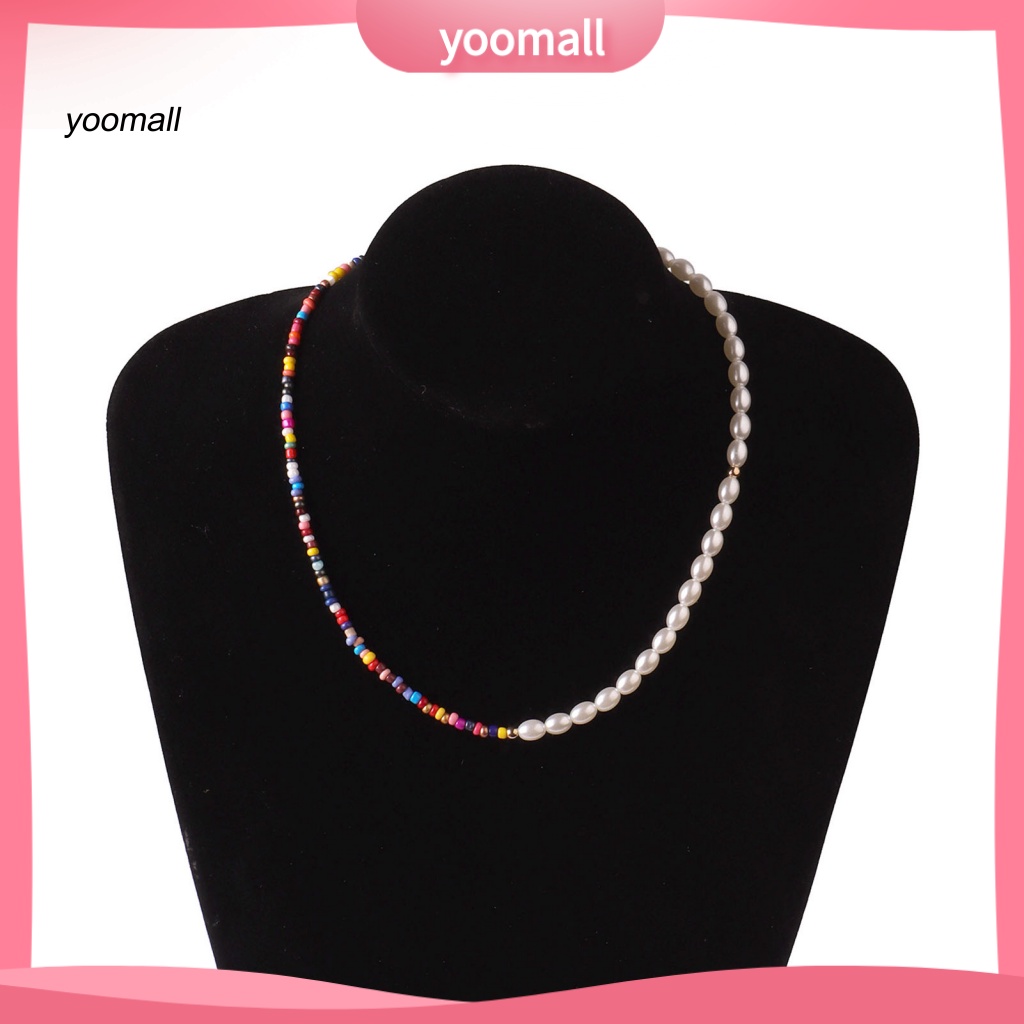 Vòng cổ Hạt Ngọc Trai Nhân Tạo Nhiều Màu Phong Cách Bohemian Cho Nữ