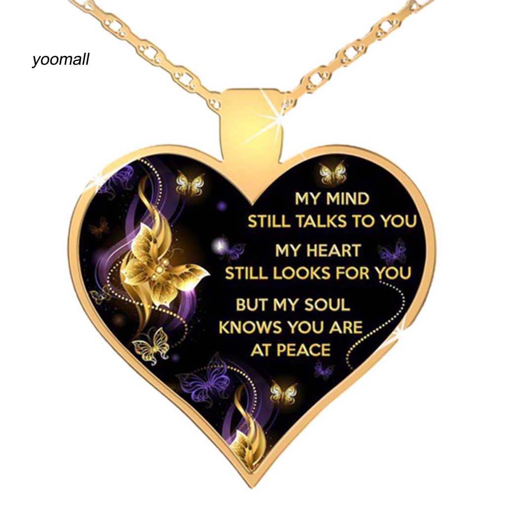 Vòng cổ Mặt Hình Bướm In Chữ I Love You Thời Trang Cho Nữ