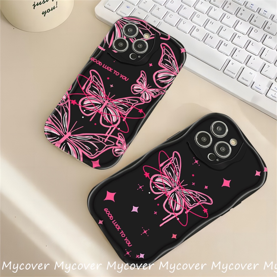Ốp Điện Thoại Silicon Mềm Họa Tiết Hoa Hồng Và Bướm Cho iPhone 11 13 12 14 Pro Max X XR Xs Max 6 7 8 Plus Y2K