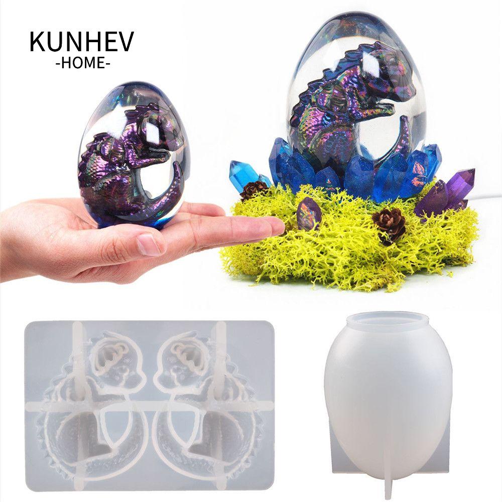 KUNHEV Khuôn Đất Sét Resin Hình Khủng Long Thủ Công
