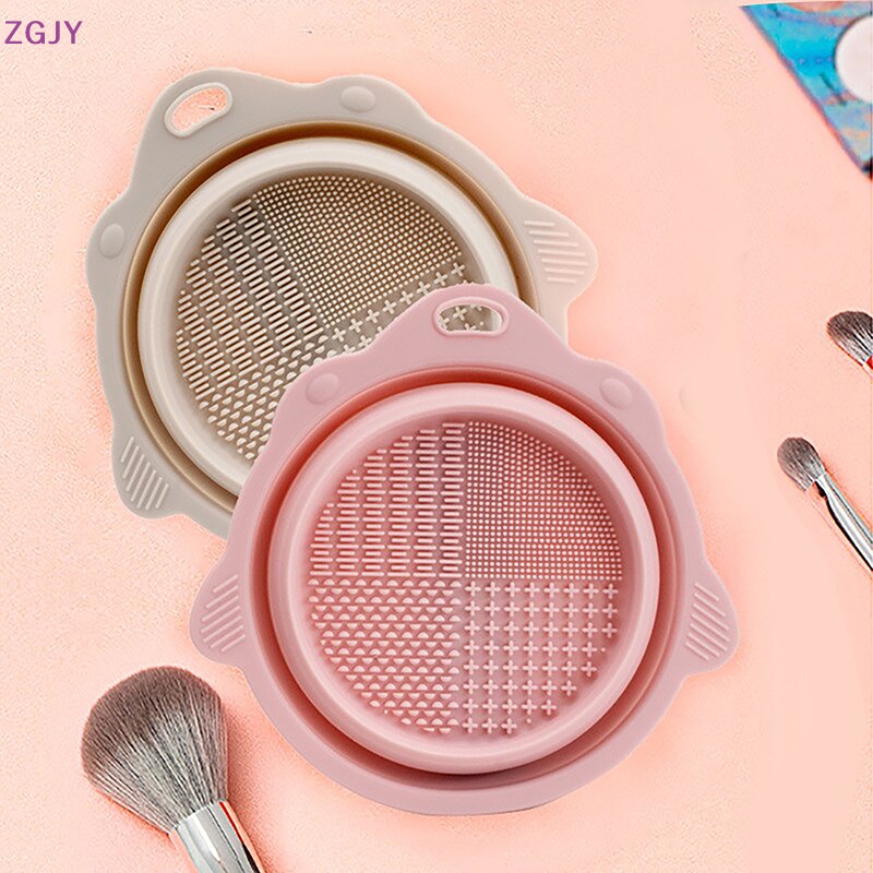 Hộp Silicon Vệ Sinh Cọ Trang Điểm Có Thể Gấp Gọn Tiện Dụng Mới