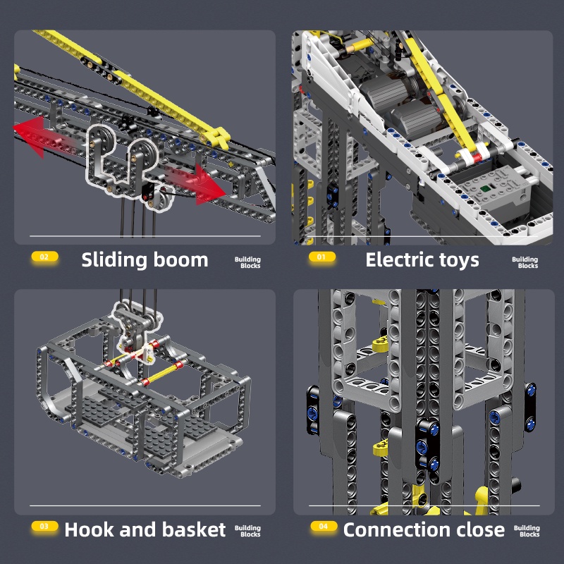 Đồ chơi Lắp ráp Mô hình MOULD KING 17004 Motor Control Tower Crane Building Block