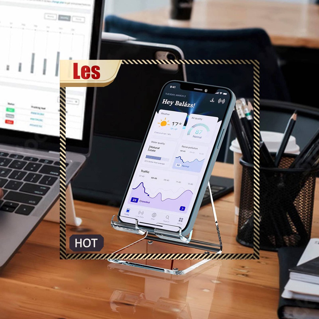 Giá Đỡ Điện Thoại Bằng Acrylic Trong Suốt Để Bàn Tiện Dụng