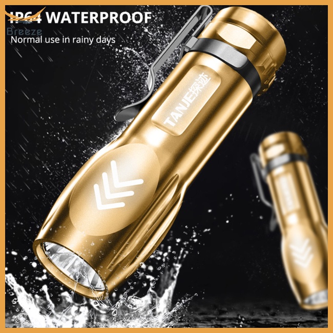 Đèn Pin Led Usb Mini Cầm Tay Chống Thấm Nước Kèm Kẹp Đeo Thắt Lưng Tiện Dụng