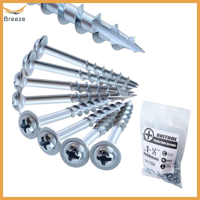 Túi 100 Đinh Vít Thép Carbon Tự Cắt Lỗ Bỏ Túi Tiện Dụng