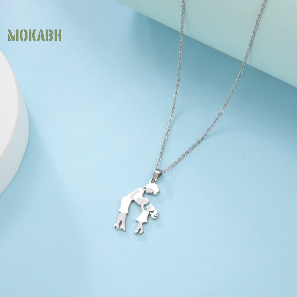 Vòng cổ Mặt Trái Tim Bằng Thép Không Gỉ Màu Vàng Dành Cho Mẹ Và Con Gái