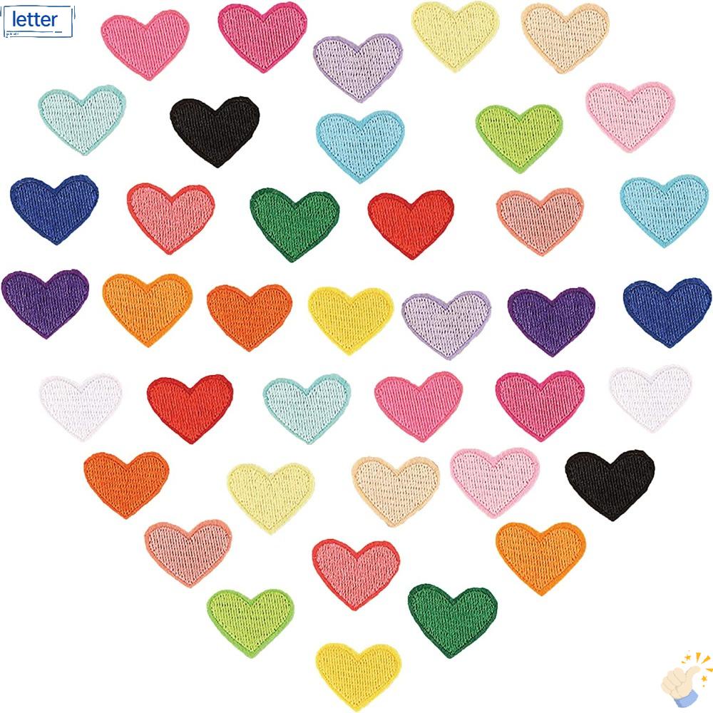 LET Sticker Ủi Thêu Hình Trái Tim Nhiều Màu