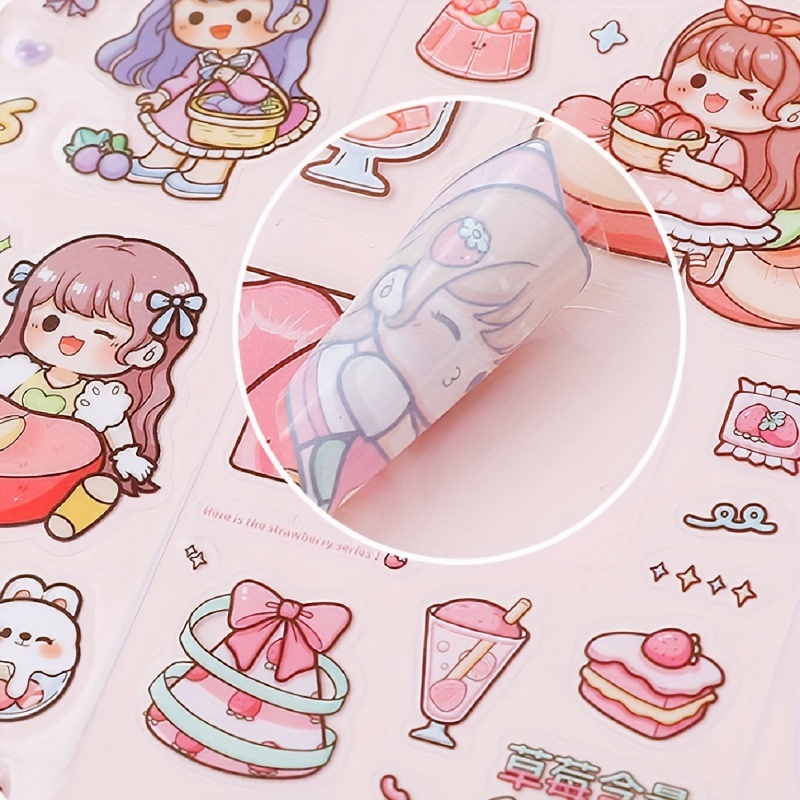 Bộ 18 Tấm Sticker PET Hình Trái Cây Dễ Thương Dùng Trang Trí Sổ Tay DIY