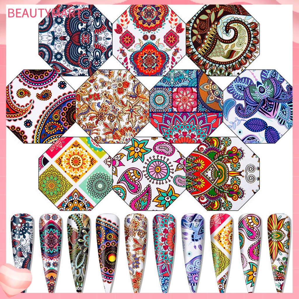 Set 10 Miếng Dán Trang Trí Móng Tay Siêu Nhẹ Dễ Sử Dụng