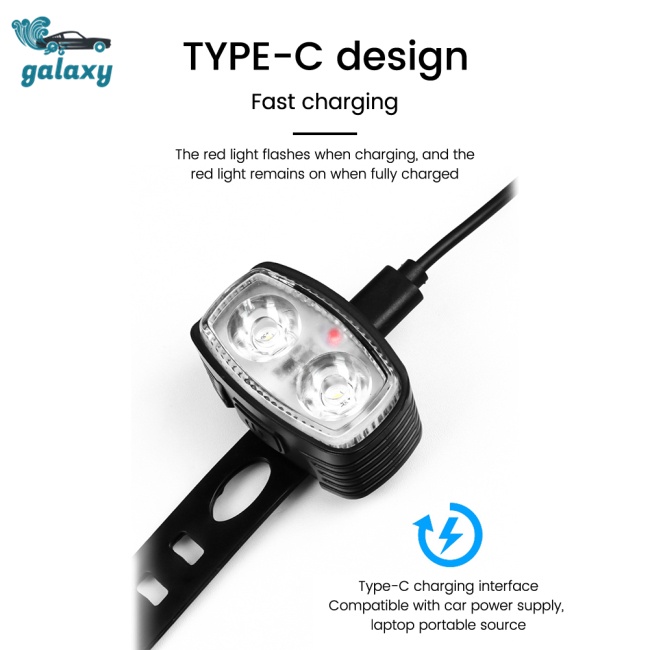 Galaxy Bộ 2 Đèn Led Cảnh Báo Trọng Lượng Nhẹ Chống Thấm Nước Cho Xe Đạp Leo Núi