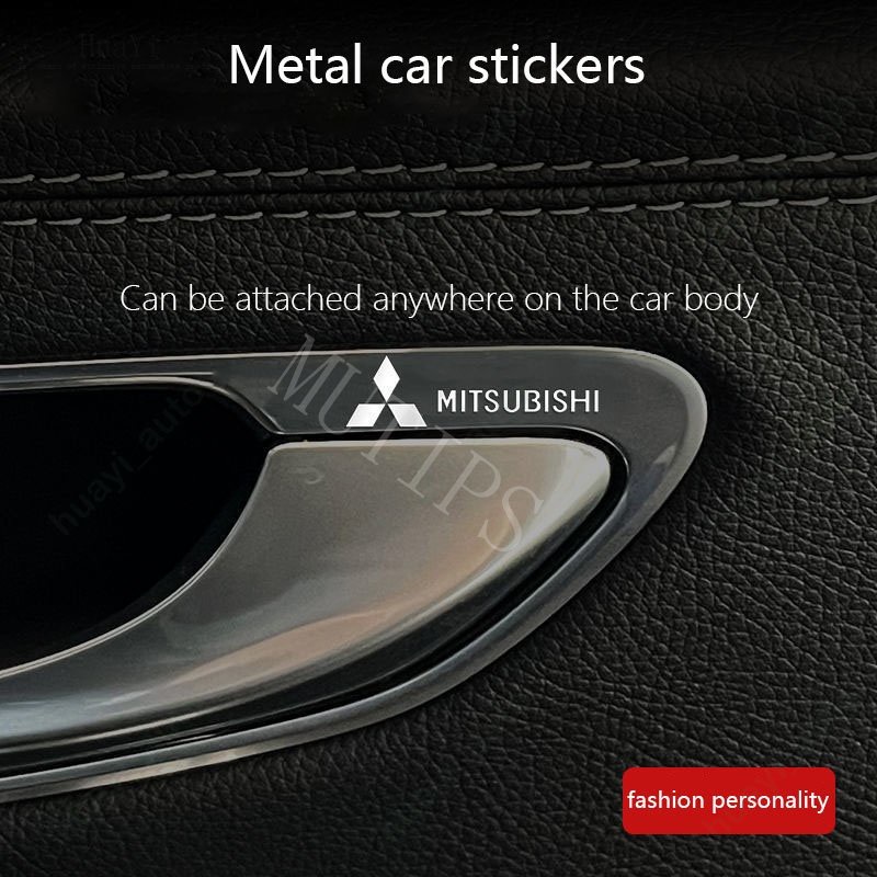 Huy Hiệu Kim Loại 3D Trang Trí Cửa Sổ Xe Hơi Mitsubishi Pajero Outlander Sport Eclipse Xpander Cross Attrage Triton Mirage Lancer