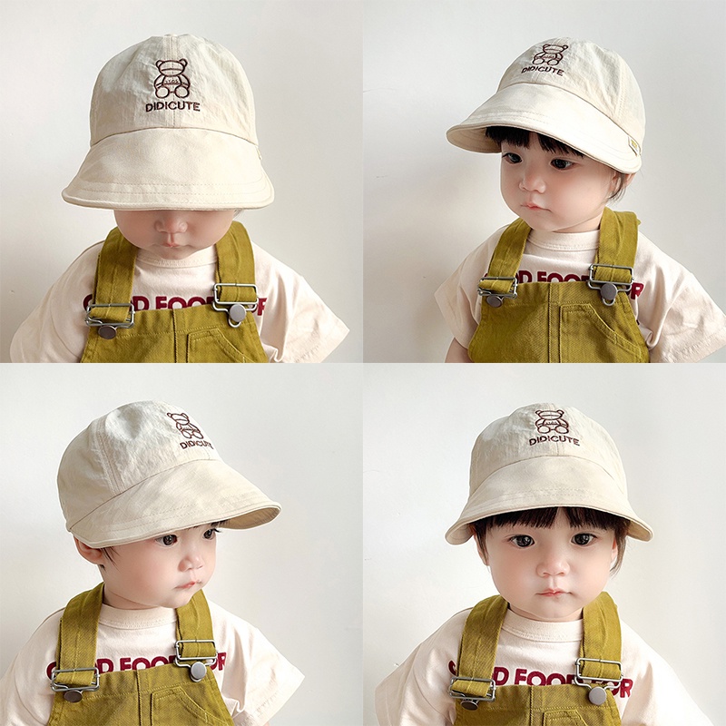 Mũ Bucket Vành Rộng Nhanh Khô Phong Cách Hàn Quốc Thời Trang Mùa Hè Cho Bé
