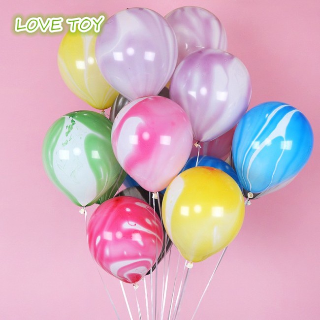 Set 10 Bong Bóng 10 Inch Họa Tiết Vân Đá Đẹp Mắt Dùng Để Trang Trí Tiệc