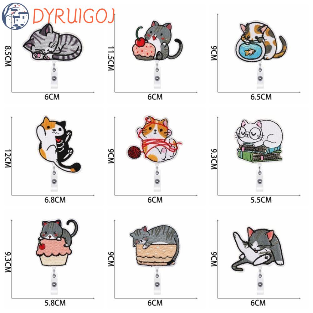 Dyruidoj Huy Hiệu Thêu Huy Hiệu Hình Mèo Sáng Tạo Thời Trang Cá Tính Cho Văn Phòng ID / IC Giá Đỡ