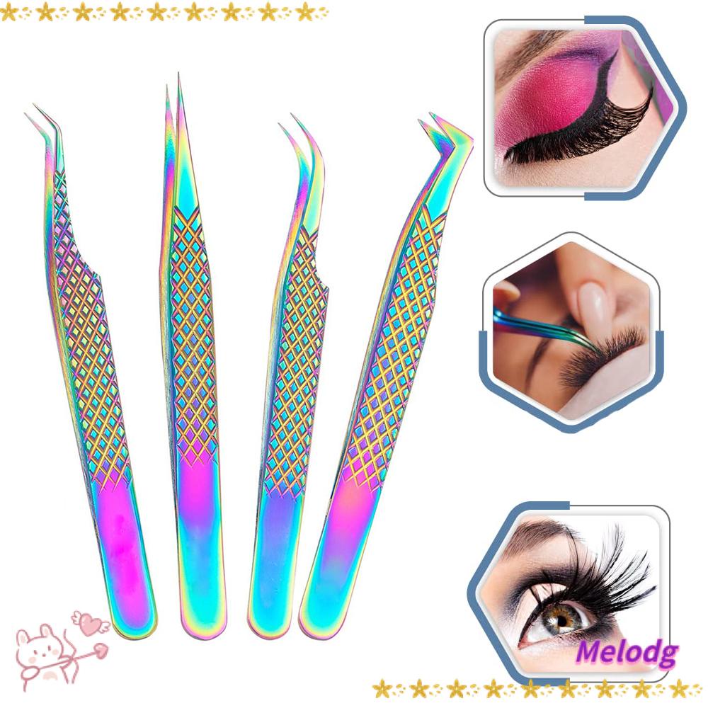 MELODG Nhíp Gắp Lông Mi Thẳng 45 / 90 Độ Bằng Thép Không Gỉ