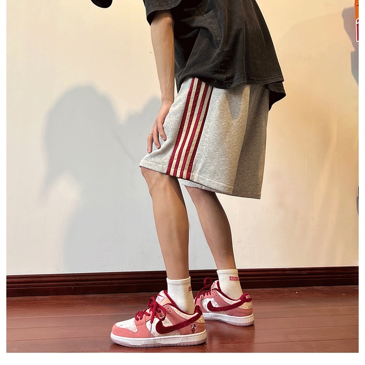 Quần Short Thể Thao Ống Rộng Họa Tiết Kẻ Sọc Phong Cách Đường Phố Mỹ 150kg Cho Nam Và Nữ