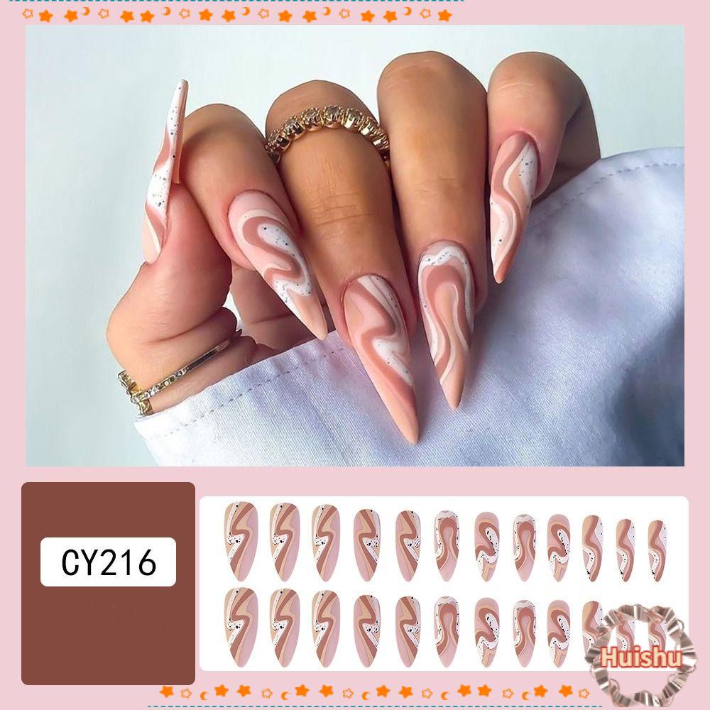 HS Bộ 24 Móng Tay Giả Trang Trí Nghệ Thuật