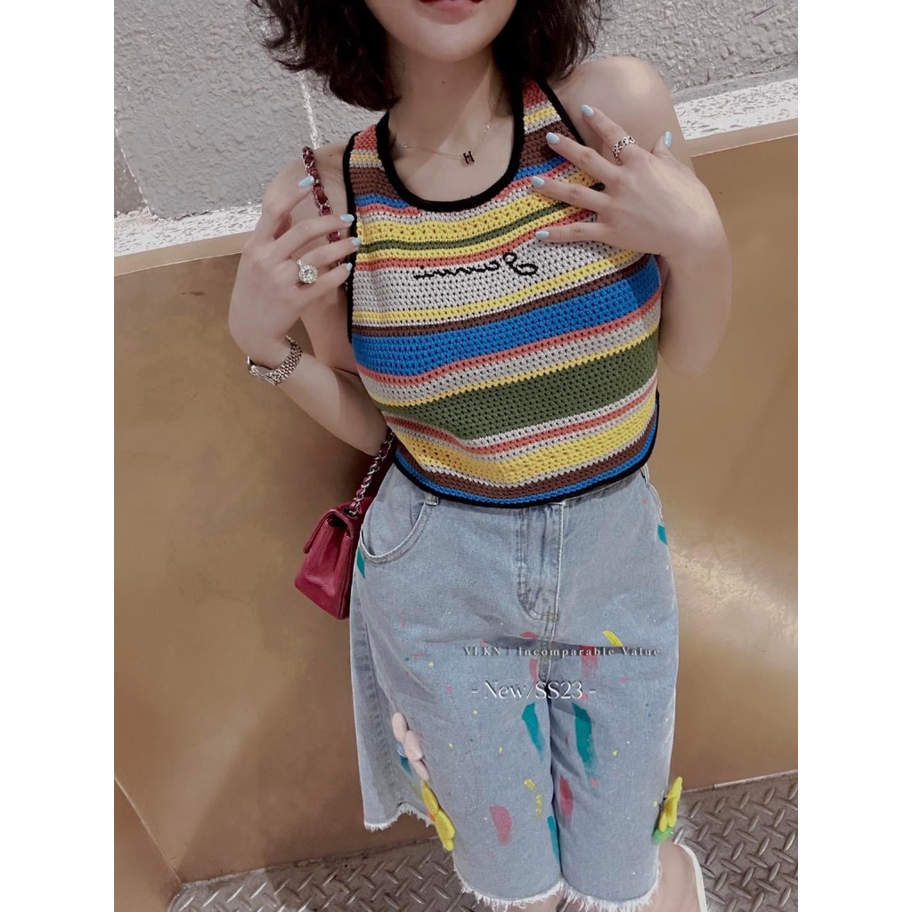 Áo len ba lỗ gan.nie Bo.he.me