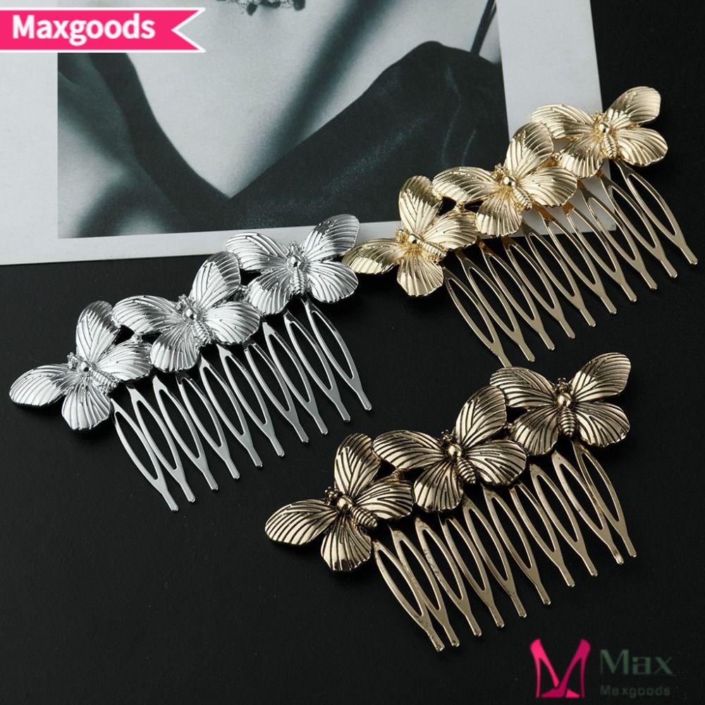 Bộ 2 Lược Cài Tóc Hình Bướm Bằng Hợp Kim Thời Trang Dành Cho Cô Dâu