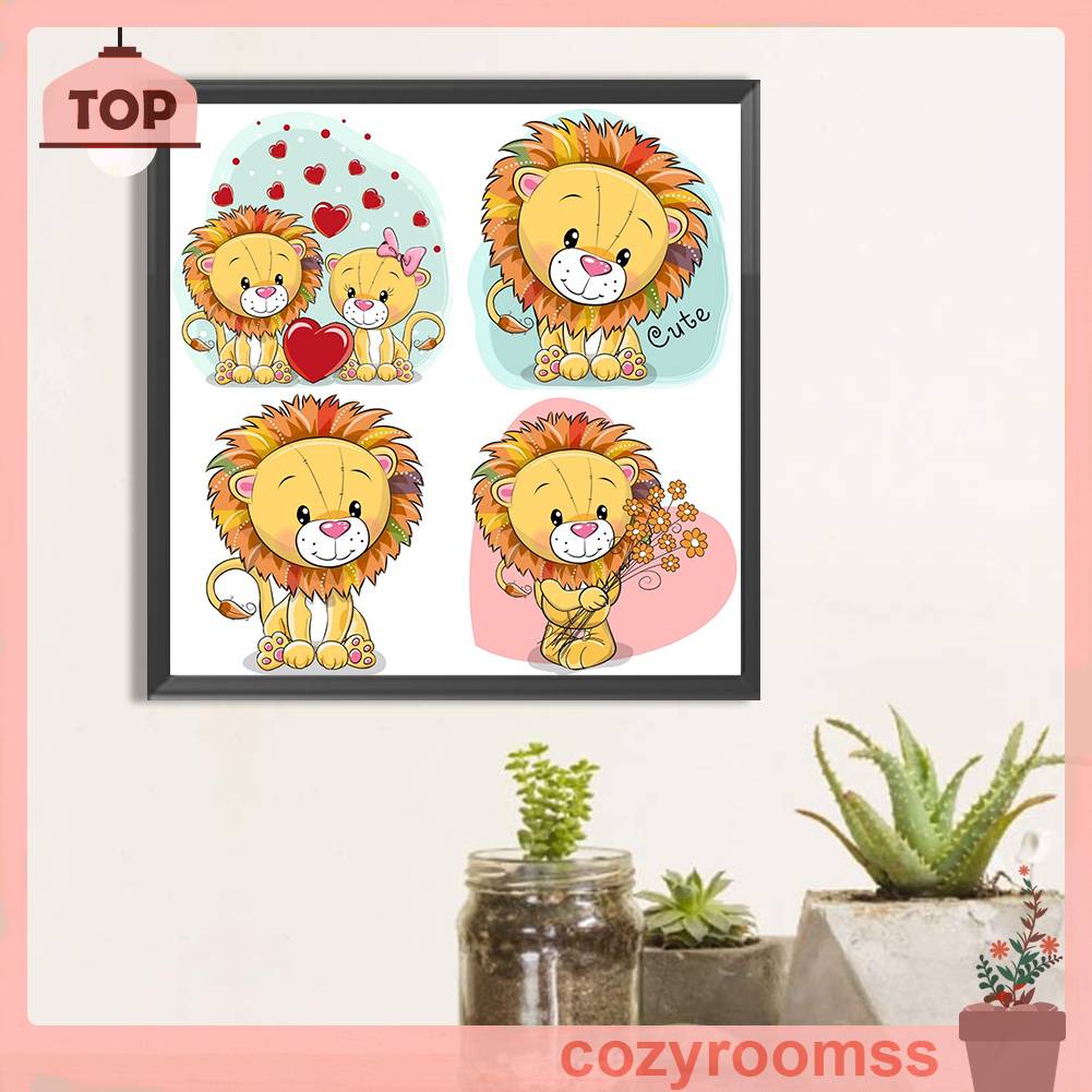 Tranh Đính Đá Kim Cương Toàn Bộ 5D DIY Hình Vẽ Động Vật