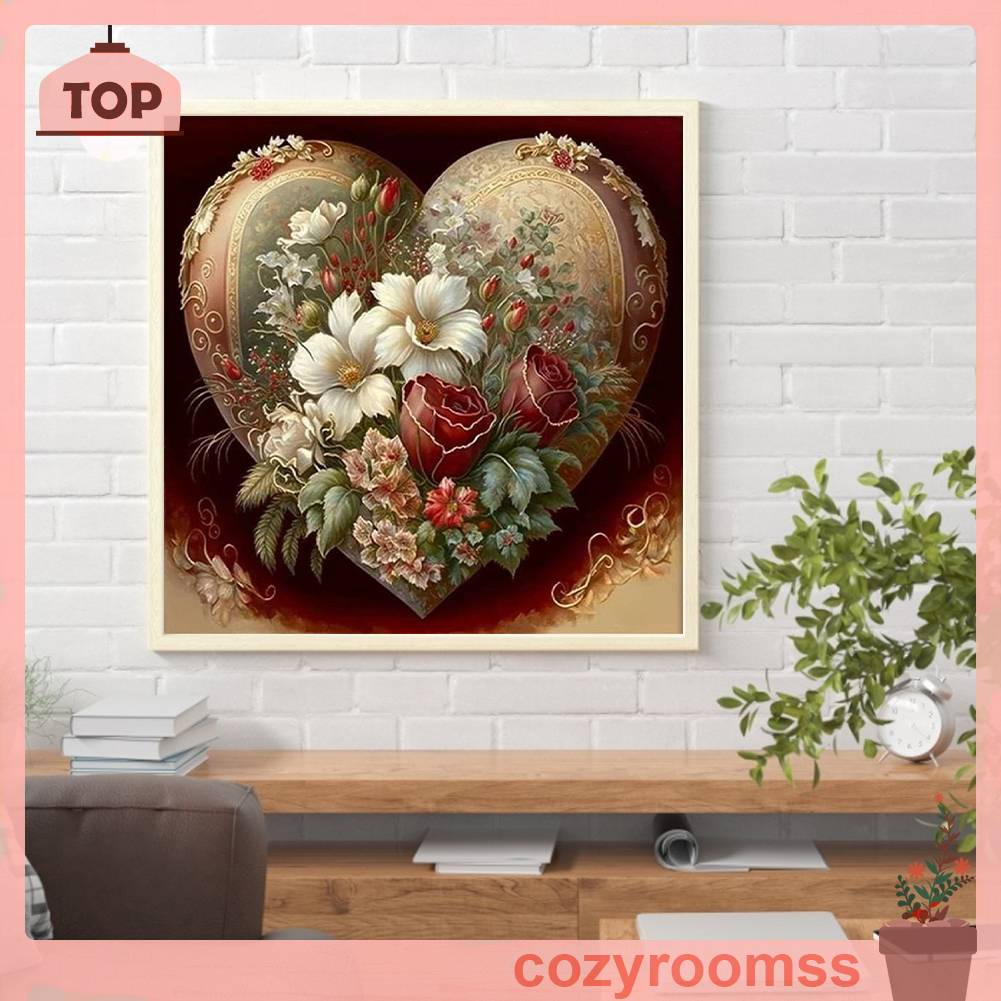 Tranh Đính Đá Kim Cương Toàn Bộ 5D DIY Hình Vẽ Hoa Trang Trí Nhà Cửa