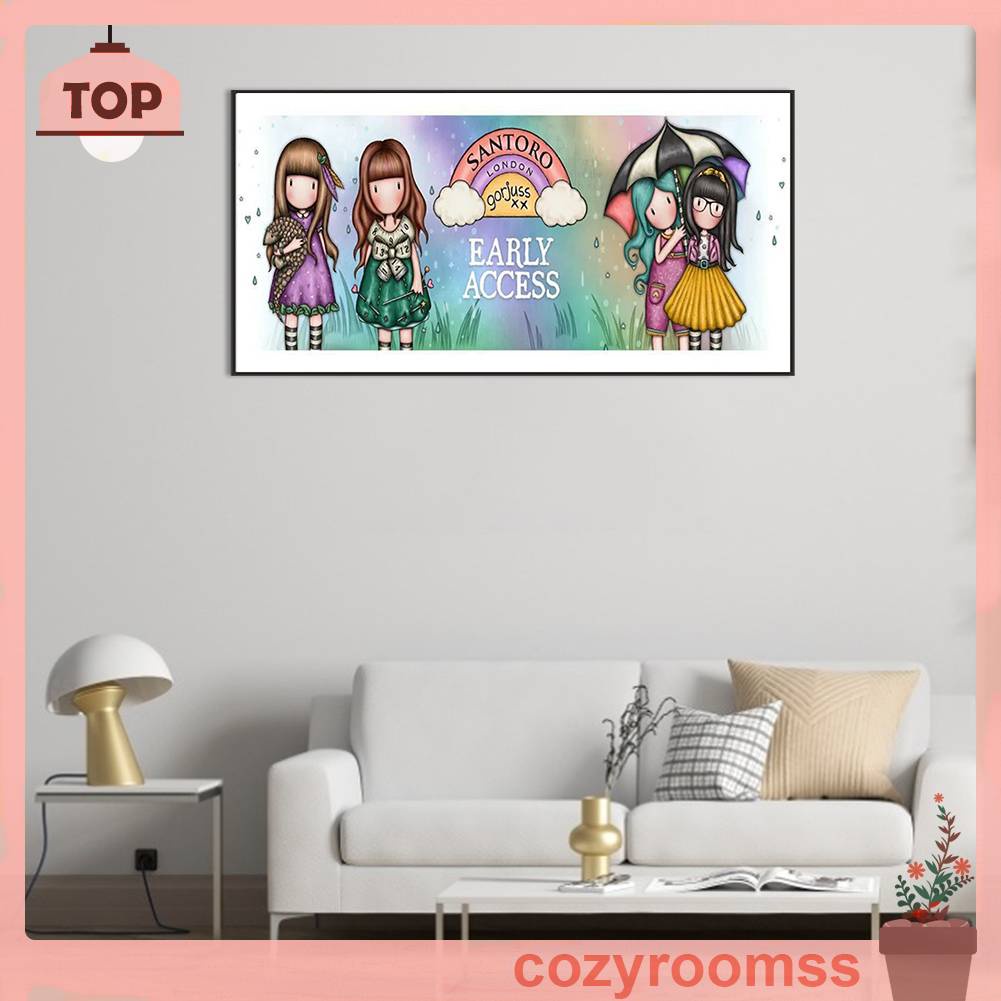 Tranh Đính Đá Kim Cương Toàn Bộ 5D DIY Hình Vẽ Cô Gái Trang Trí Nhà Cửa