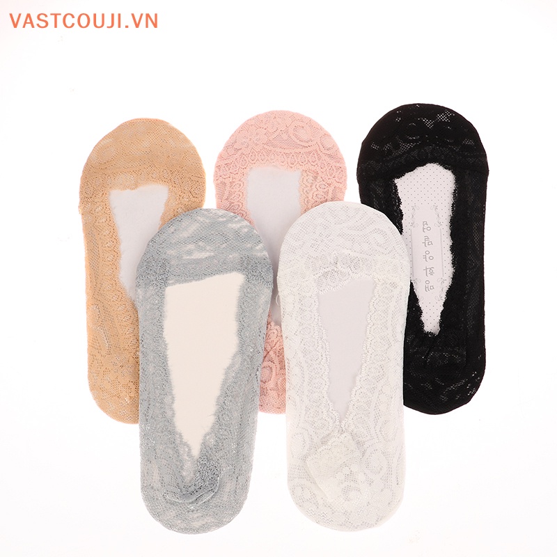 1 Đôi Tất Ren Hoa Ngắn Chống Trượt Xinh Xắn