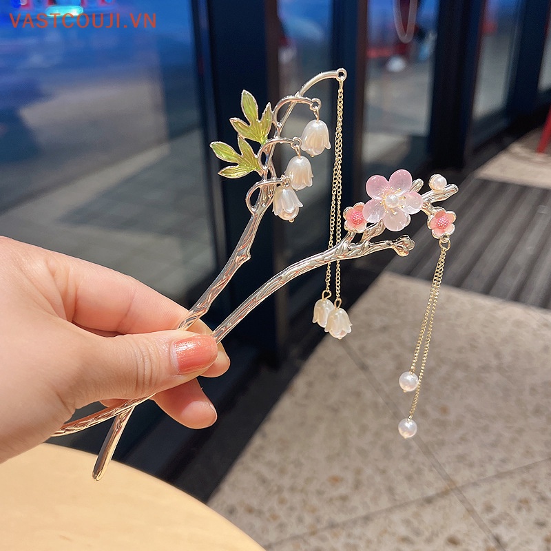 Trâm Cài Tóc Tua Rua Bằng Kim Loại Phong Cách Trung Hoa Cổ Điển Cho Nữ