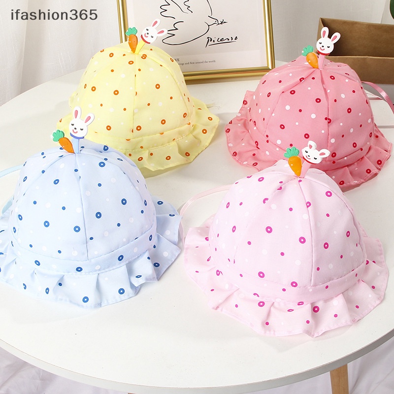 Mũ Tai Bèo Mỏng Nhẹ Họa Tiết Chấm Bi Đính Nơ Dễ Thương Thời Trang Xuân Thu Cho Bé Sơ Sinh ifashion365]