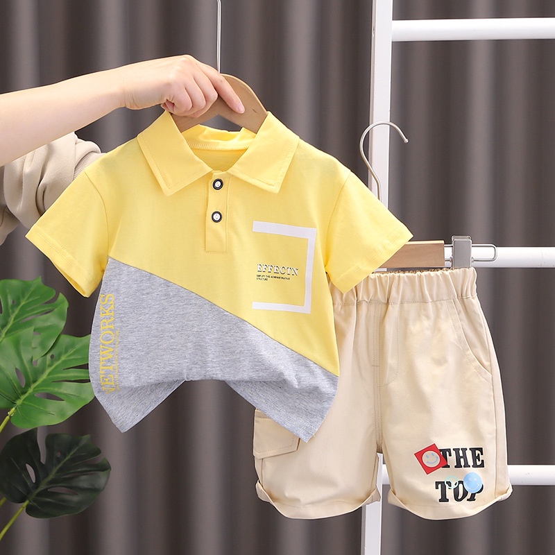 Set Đồ Thể Thao Mùa Hè 2 Món Gồm Áo Thun Tay Cộc + Quần Ngắn Thời Trang Cho Bé Trai / Gái 1-5 Tuổi