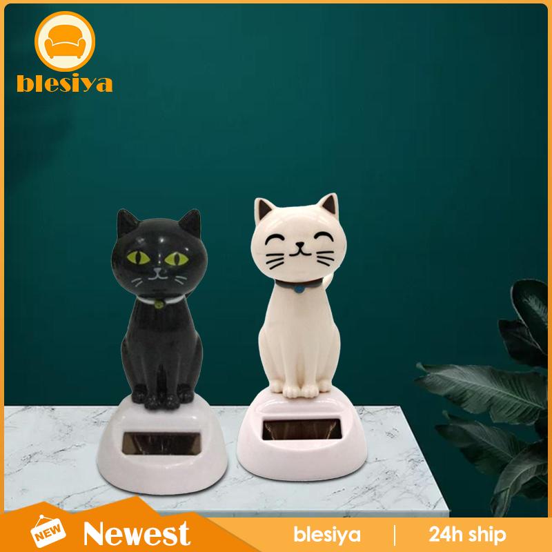 Bộ 2 Bức Tượng Mèo Nhảy Múa Sử Dụng Năng Lượng Mặt Trời Để Bàn Trang Trí