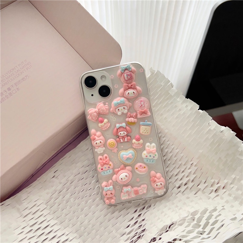 Ốp Điện Thoại Chống Sốc In Hình Kuromi Melody 3D Dễ Thương Cho iPhone 14 13 12 11 Pro Max 14promax X XR XSMAX