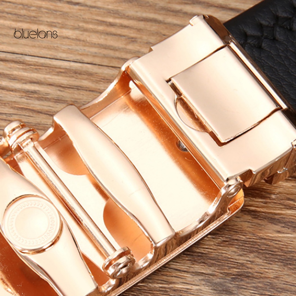 Thắt Lưng Giả Da Màu Trơn Khóa Tự Động Thời Trang Cho Nam