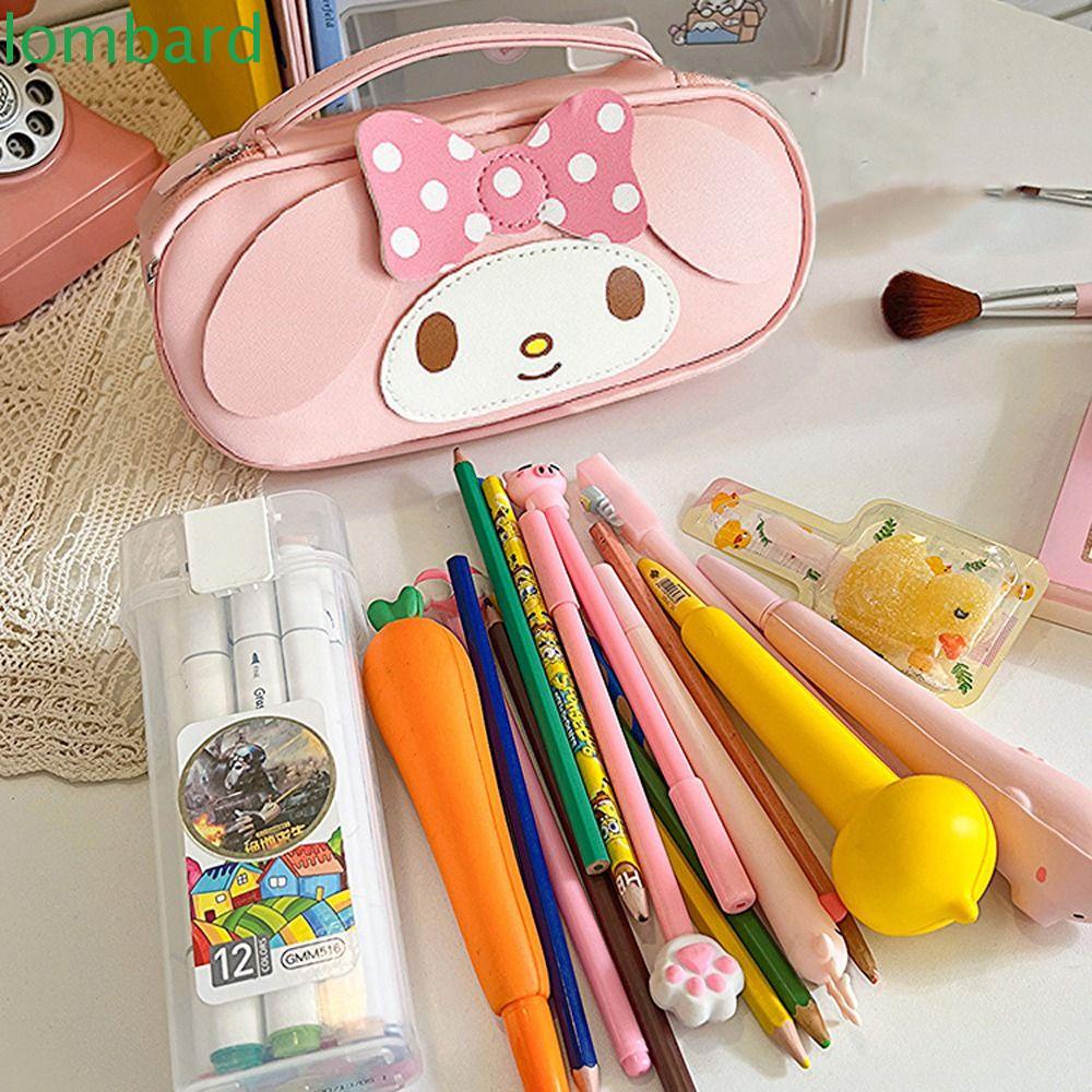 LOMBARD Túi Đựng Mỹ Phẩm Kuromi Bằng Da PU Chống Thấm Nước Họa Tiết Hoạt Hình Melody Đáng Yêu