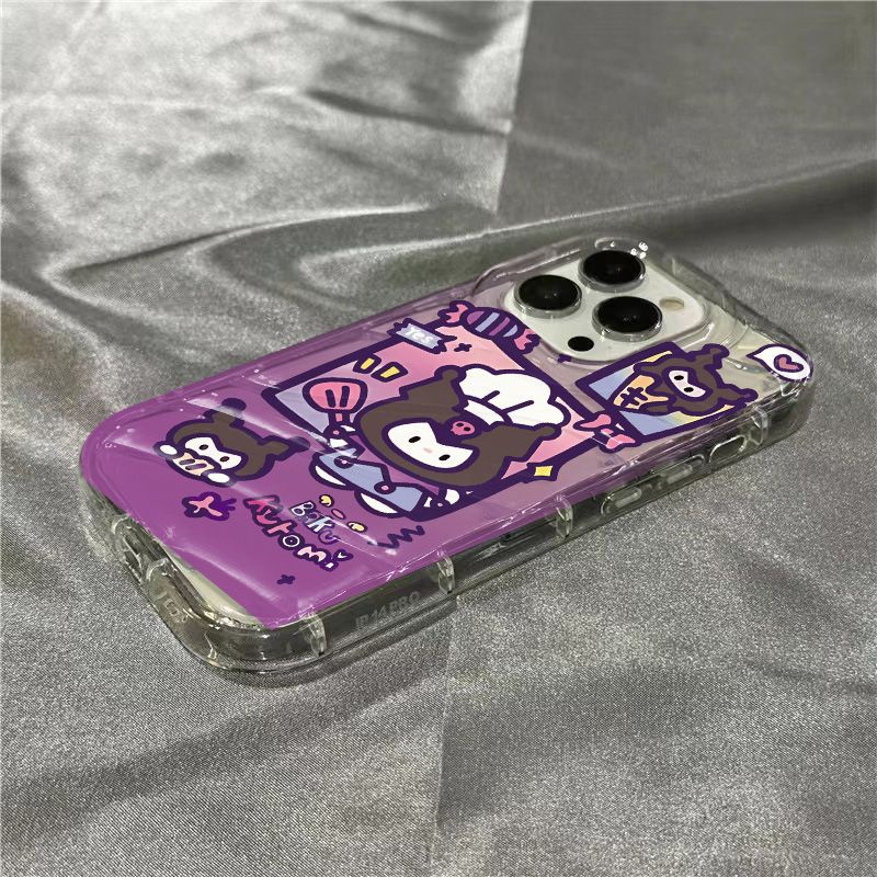 Ốp Điện Thoại Dẻo Trong Suốt Màu Tím Họa Tiết Hoạt Hình Nuo Dễ Thương Cho Iphone14Promax1312 11 xr 87 23OS