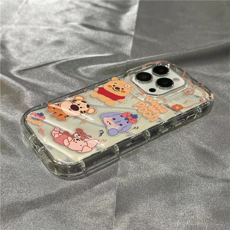 Ốp Điện Thoại Mềm Trong Suốt Hình Gấu Pooh Cho Iphone14promax / set 8sins7 Apple xr1312 / 11 / plus
