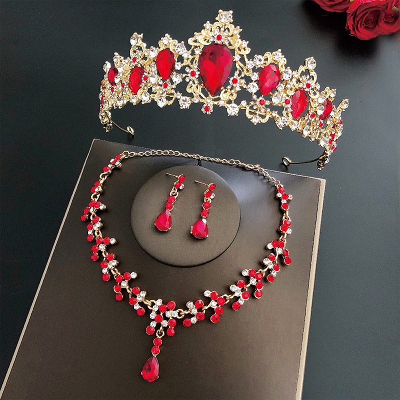 Ygt Bộ Vương Miện Và Bông Tai Pha Lê Handmade Sang Trọng Cho Cô Dâu