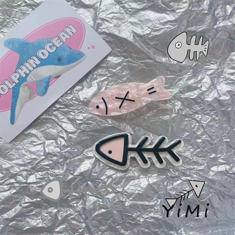 Kẹp Tóc Hình Xương Cá Nhỏ Dễ Thương Sáng Tạo Phong Cách niche Ngọt Ngào