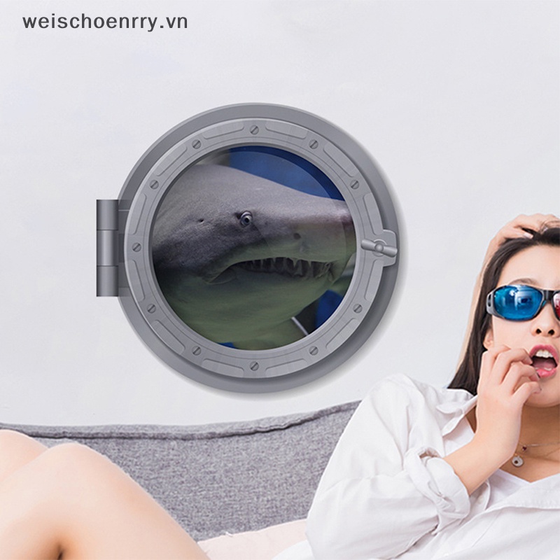 Sticker Dán Tường Chống Thấm Nước Hình Cá Mập Dưới Nước Cho Phòng Tắm