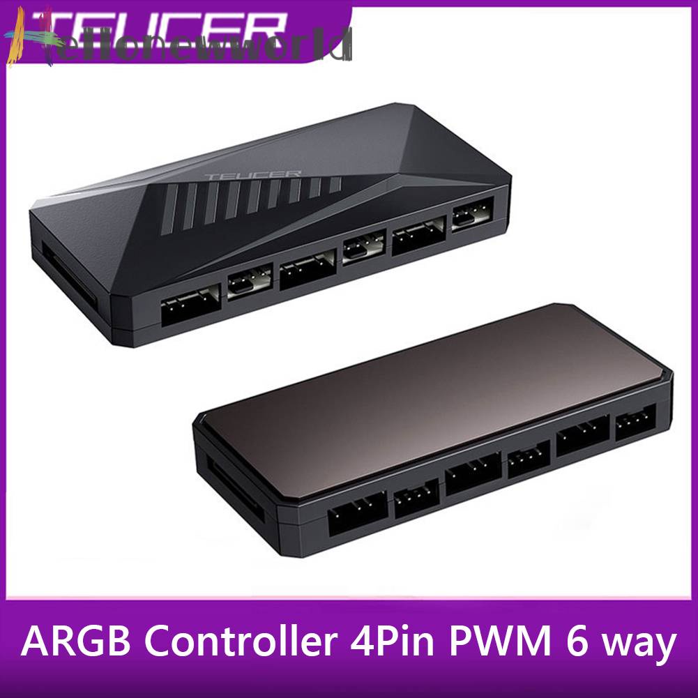 Bộ Chia 6 Cổng Quạt 12V 4PIN PWM 2 Trong 1 Ốp