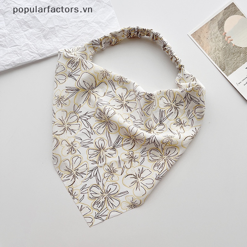 [Phổ Biến] Khăn Trùm Đầu Co Giãn In Hoa Tam Giác Phong Cách Đồng Quê Cho Nữ