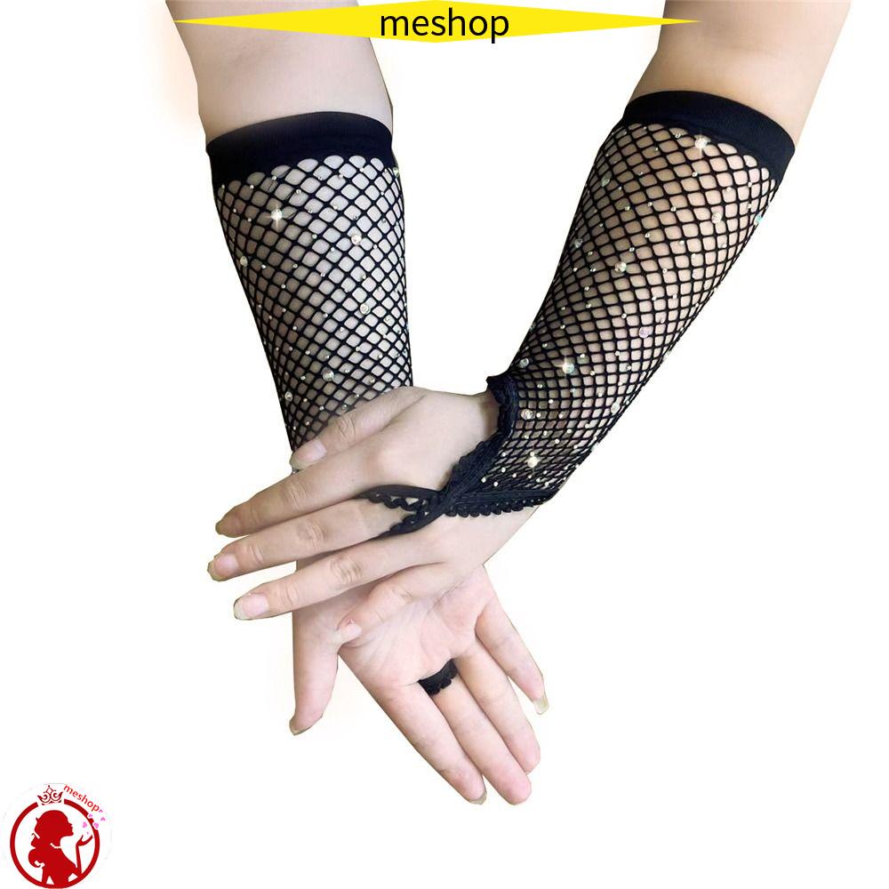 ME Găng Tay Lưới Dài Hở Ngón Nhiều Màu Hỗ Trợ Biểu Diễn Sân Khấu