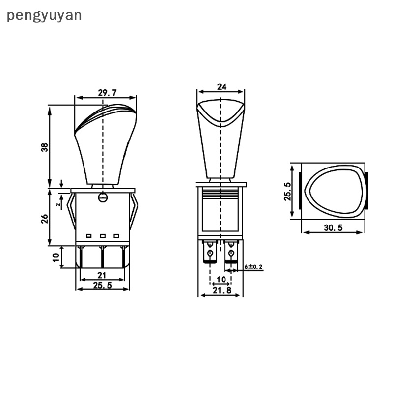 Công Tắc Chốt Cửa Xe Hơi 6Pin AC 250V 6A AC 125V 20A KCD4-604 - 6P